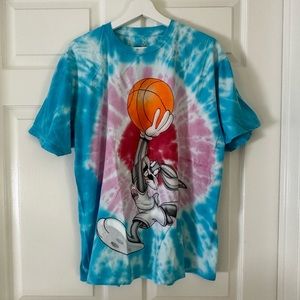 Space Jam Basketball Bugs Bunny Tie Dye Graphic T-Shirt
